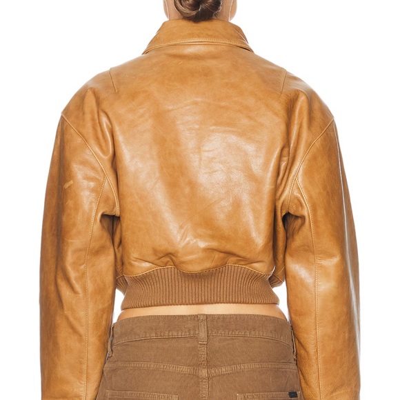 The Leather Bomber Jacket Cropped Helsa - Picture 3 of 6